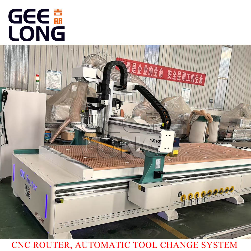 China Geelong konfigurasi CNC router dengan sistem perubahan pisau otomatis China Geelong konfigurasi CNC router dengan sistem perubahan pisau otomatis