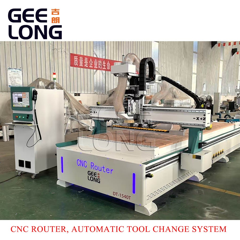 China Geelong konfigurasi CNC router dengan sistem perubahan pisau otomatis